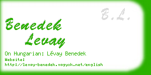 benedek levay business card